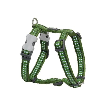 Red Dingo DH-RB-GR-SM Dog Harness Reflective Green; Small
